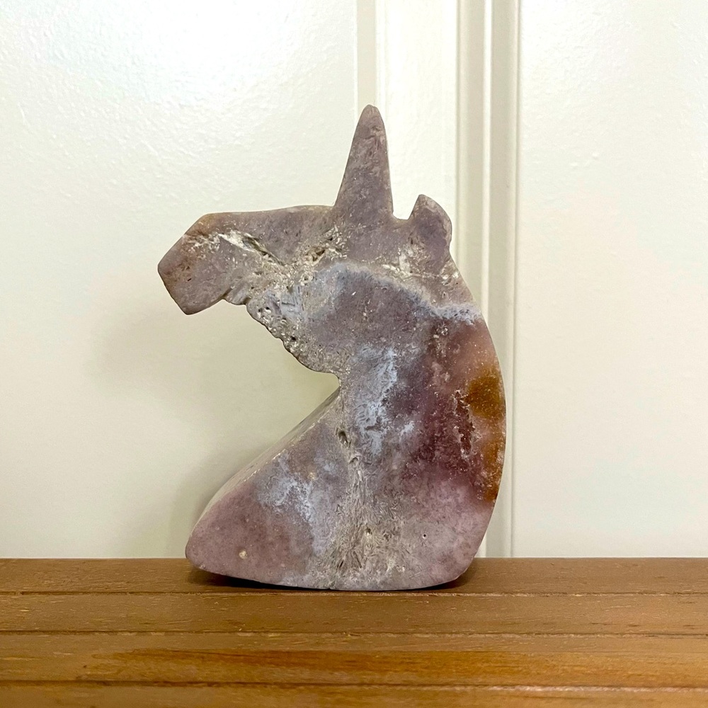 Pink Amethyst Unicorn Carving | Natural Stone Crystal Quartz Gemstone